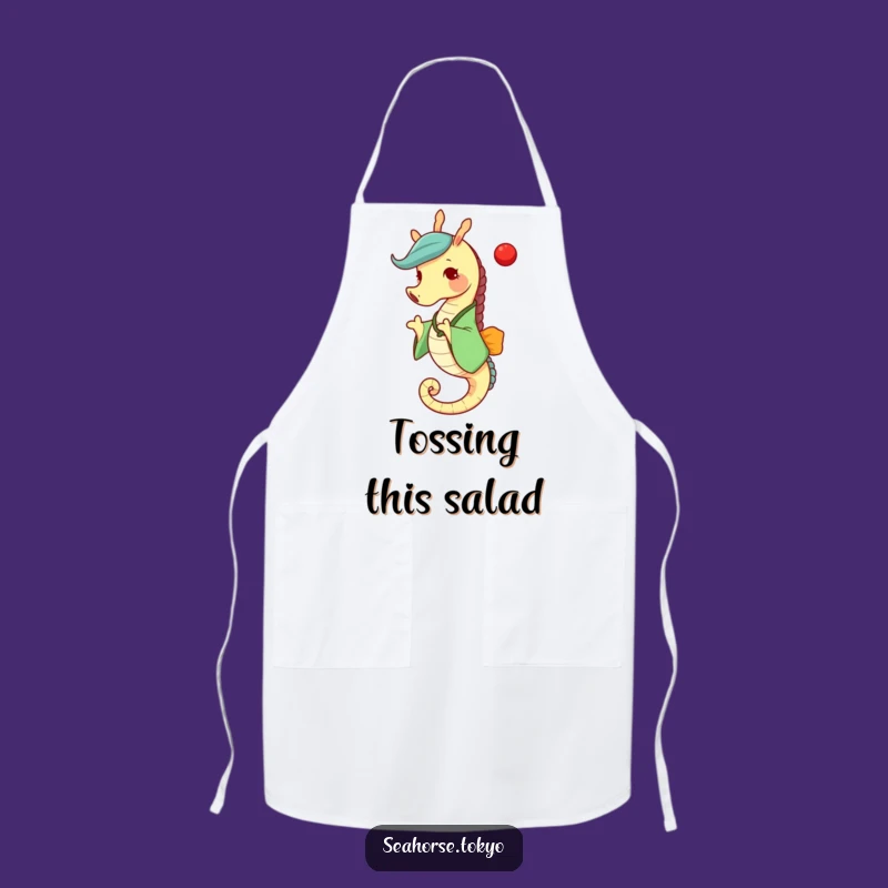 Funny Seahorse Kimono Apron - Chef's Playful Kitchen Companion Gift