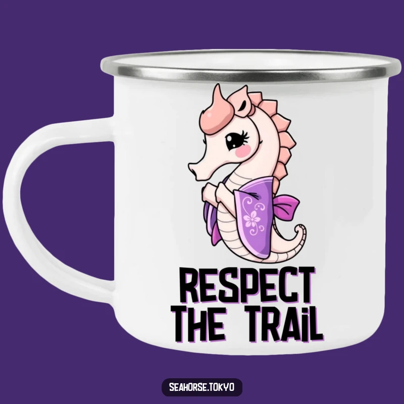 Funny Seahorse Kimono Enamel Mug - Elegant Outdoor Companion Gift