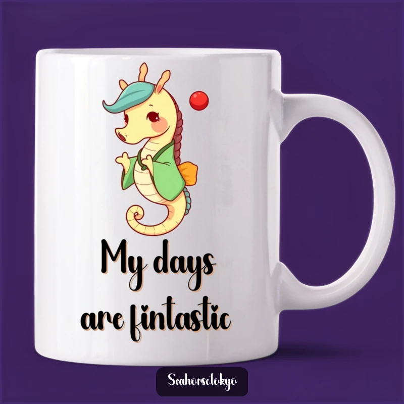 Funny Seahorse Kimono Toss Mug - Cheerful Animal Lover Gift