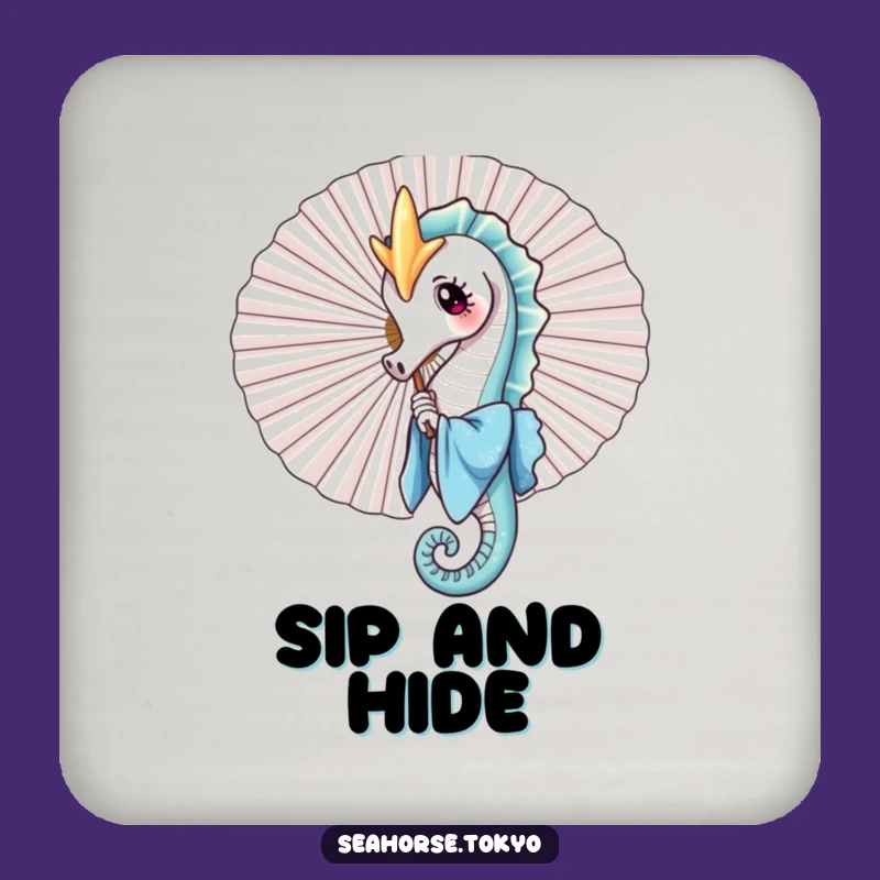 Funny Seahorse Fan Coaster Set - Protect Surfaces with Playful Style