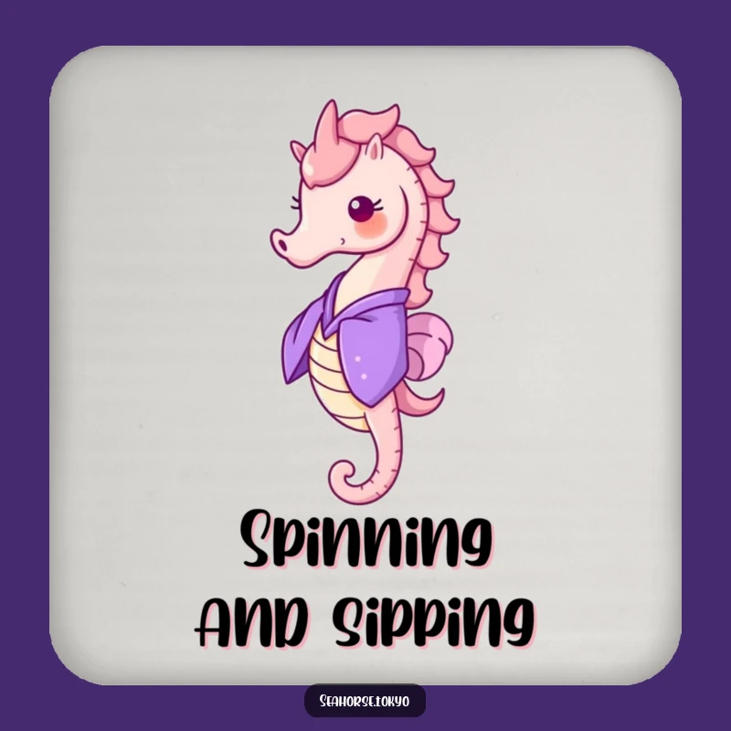 Funny Seahorse Kimono Coaster, a Bar Accessory Spinning with Style