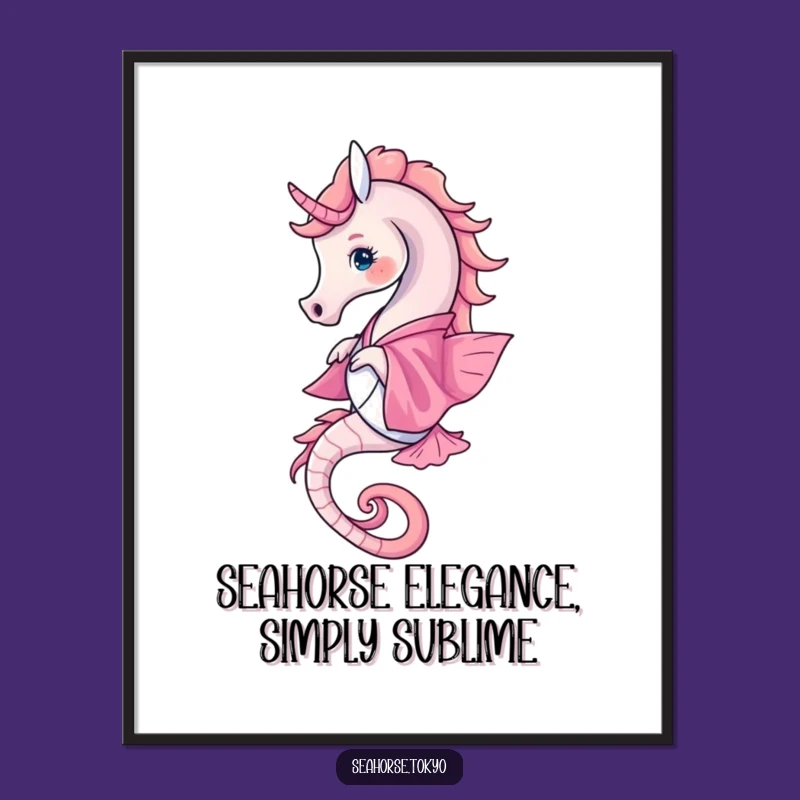 Free Printable Wall Art: Elegant Seahorse Dancer for Whimsical Coastal Decor