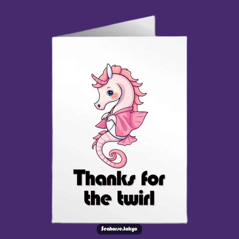 Free Printable Thank You Card: Elegant Seahorse Expressing Deep Appreciation