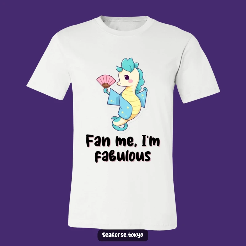 Funny Blue Kimono Seahorse T-Shirt: Spread Smiles with Every Wave
